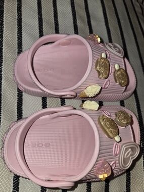 bebe Pink Jelly Clog Sandals with Charms